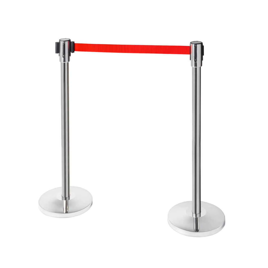 Avdelningsstolpe med rem – Röd