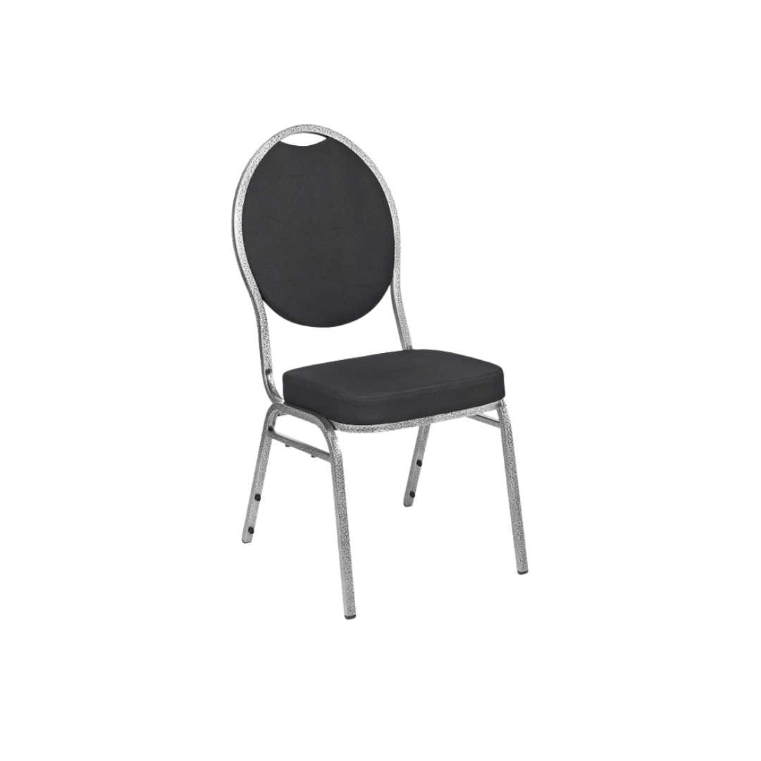 Bankettstol - Svart tyg & grå hammarlack