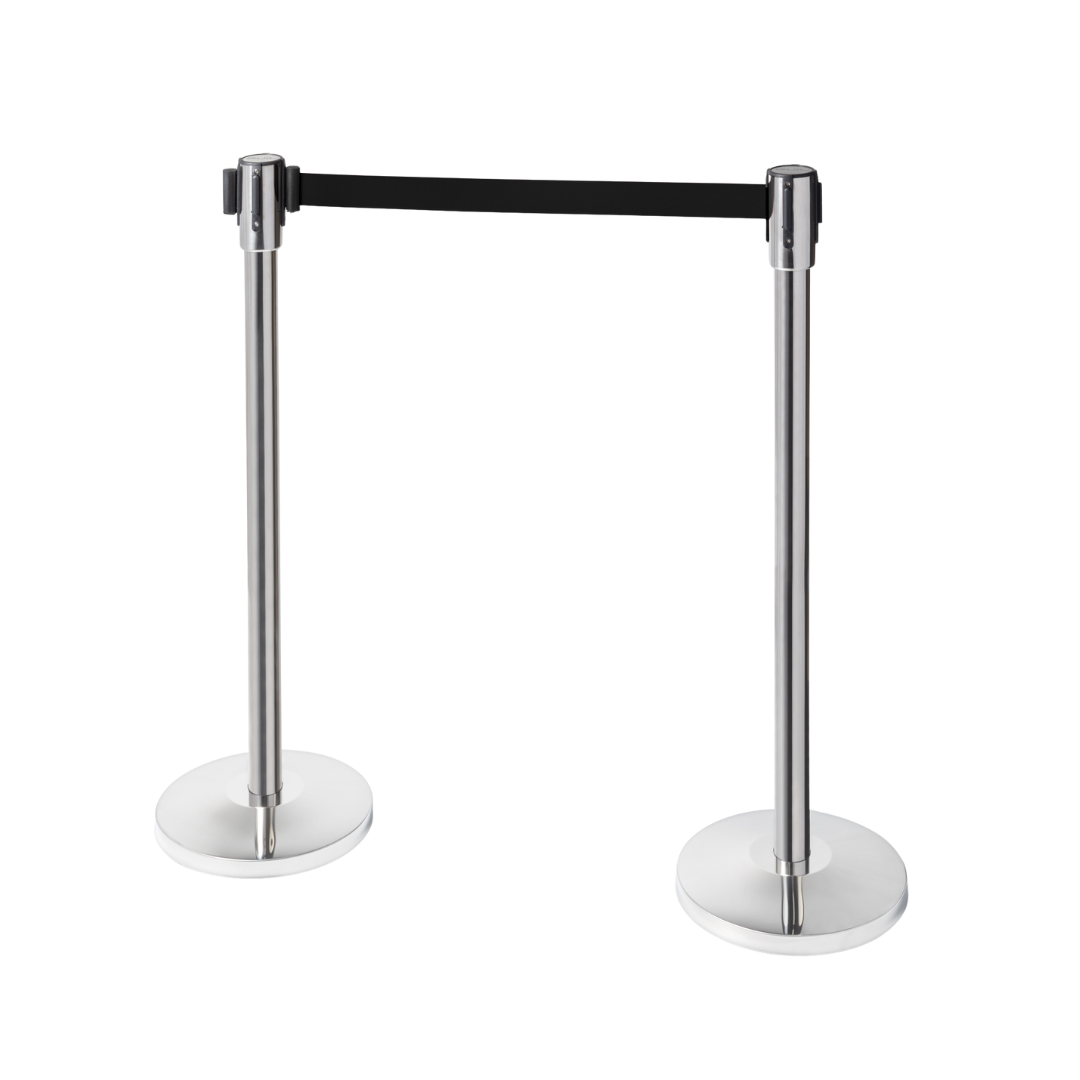 Avdelningsstolpe med rem – Svart