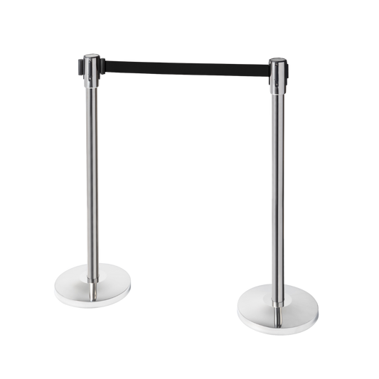 Avdelningsstolpe med rem – Svart