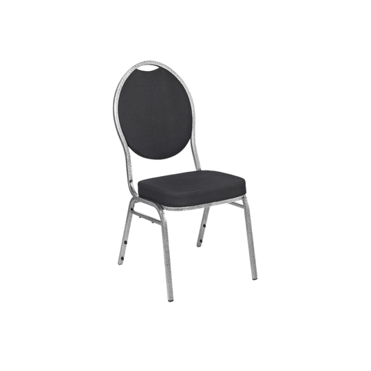 Bankettstol - Svart tyg & grå hammarlack