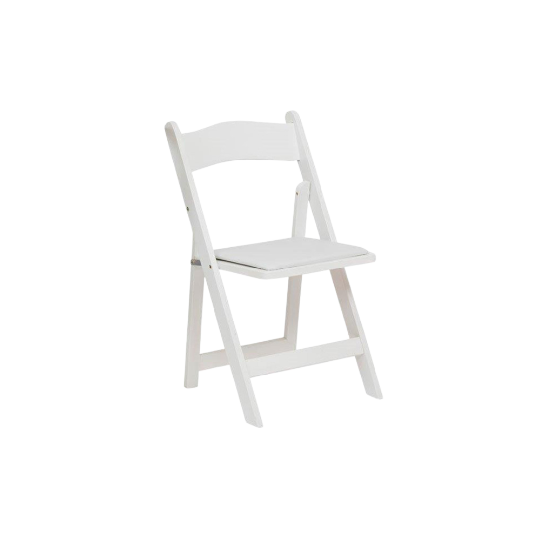 Klappstol med dyna (Vit)