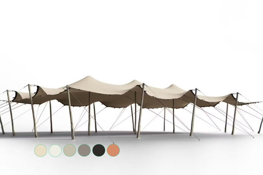 Stretchtält 10x30 m – Sand