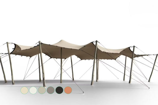Stretchtält 6,5x15 m – Sand